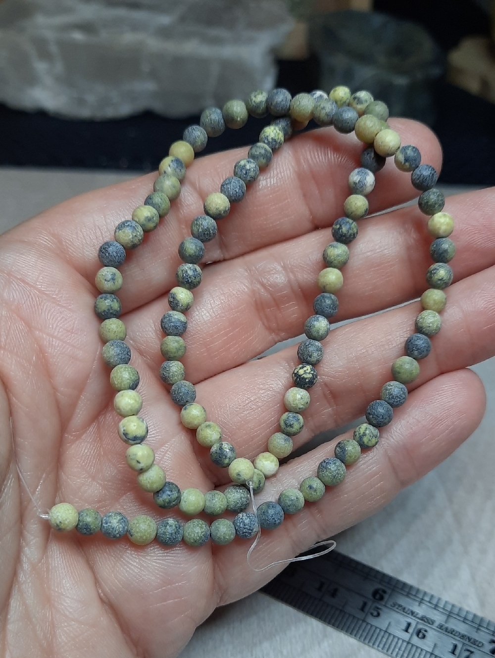 4mm Matte Yellow Serpentine Bead Strand - 15" #2